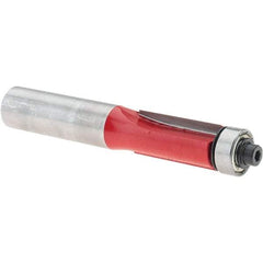 Freud - 1/2" Cut Diam, 1" Length of Cut, 9 Flute Flush Trim Edge Profile Router Bit - Carbide-Tipped, 1/2" Shank Diam, 3-1/4" OAL, Proprietary Coating - Americas Industrial Supply