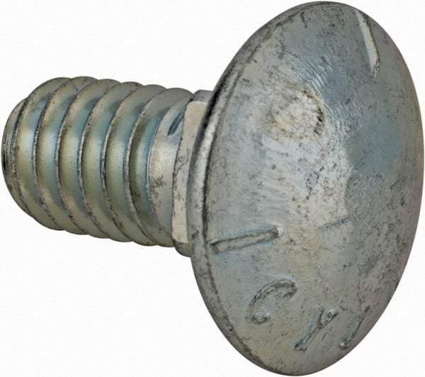 Value Collection - 5/16-18 UNC 5/8" Length Under Head, Standard Square Neck, Carriage Bolt - Grade 5 Steel, Zinc-Plated Finish - Americas Industrial Supply