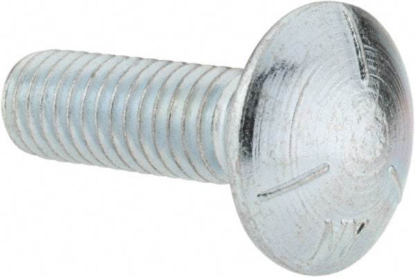 Value Collection - 3/8-16 UNC 1-1/4" Length Under Head, Standard Square Neck, Carriage Bolt - Grade 5 Steel, Zinc-Plated Finish - Americas Industrial Supply