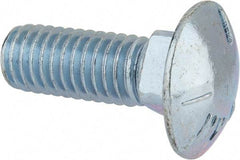 Value Collection - 7/16-14 UNC 1-1/4" Length Under Head, Standard Square Neck, Carriage Bolt - Grade 5 Steel, Zinc-Plated Finish - Americas Industrial Supply