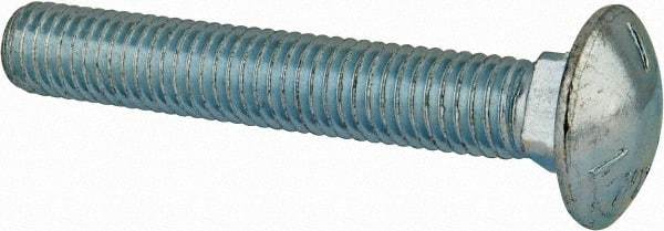 Value Collection - 1/2-13 UNC 3-1/4" Length Under Head, Standard Square Neck, Carriage Bolt - Grade 5 Steel, Zinc-Plated Finish - Americas Industrial Supply