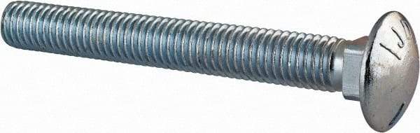 Value Collection - 1/2-13 UNC 4" Length Under Head, Standard Square Neck, Carriage Bolt - Grade 5 Steel, Zinc-Plated Finish - Americas Industrial Supply