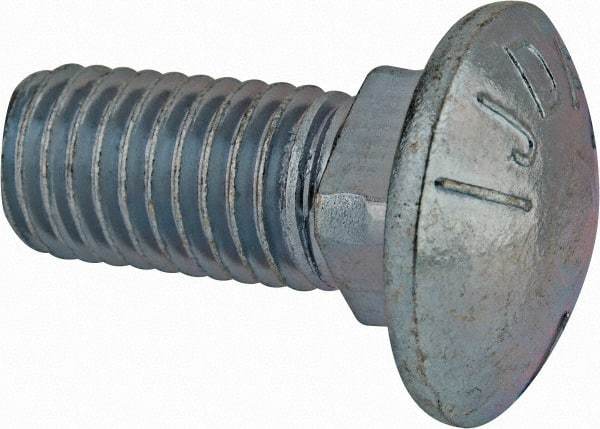 Value Collection - 5/8-11 UNC 1-1/2" Length Under Head, Standard Square Neck, Carriage Bolt - Grade 5 Steel, Zinc-Plated Finish - Americas Industrial Supply