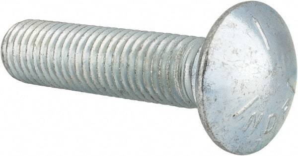 Value Collection - 5/8-11 UNC 2-3/4" Length Under Head, Standard Square Neck, Carriage Bolt - Grade 5 Steel, Zinc-Plated Finish - Americas Industrial Supply