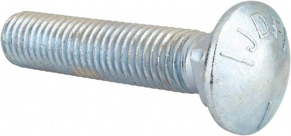 Value Collection - 5/8-11 UNC 3" Length Under Head, Standard Square Neck, Carriage Bolt - Grade 5 Steel, Zinc-Plated Finish - Americas Industrial Supply