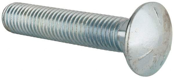 Value Collection - 5/8-11 UNC 3-1/4" Length Under Head, Standard Square Neck, Carriage Bolt - Grade 5 Steel, Zinc-Plated Finish - Americas Industrial Supply