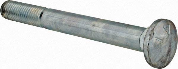 Value Collection - 5/8-11 UNC 6" Length Under Head, Standard Square Neck, Carriage Bolt - Grade 5 Steel, Zinc-Plated Finish - Americas Industrial Supply