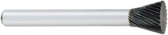 OSG - 3/4" Cut Diam, 1/4" Shank Diam, Inverted Cone Head Fluted Cut Burr - Carbide, Flat End, 5/8" LOC, 2" OAL - Americas Industrial Supply