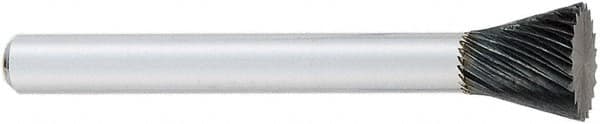 OSG - 12mm Cut Diam, 6mm Shank Diam, Inverted Cone Head Fluted Cut Burr - Carbide, Flat End, 12mm LOC, 50mm OAL - Americas Industrial Supply