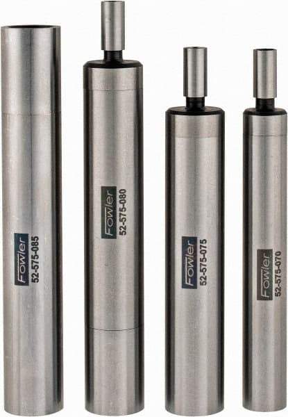 Fowler - 3/8, 1/2 Inch Shank Diameter, 0.0002 Inch Accuracy, Edge Finder Set - 0.5 Inch Head Diameter, Cylindrical Head Type, Includes 4 Attachments, Wooden Case, 4 Pieces - Americas Industrial Supply