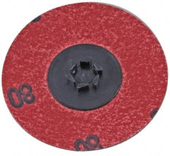 Standard Abrasives - 1-1/2" Disc Diam, 60 Grit, Aluminum Oxide Quick Change Disc - Type P Attaching System, Coated, Red, Medium Grade, 25,000 RPM - Americas Industrial Supply