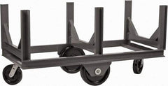 Durham - 4,000 Lb Capacity Steel Bar Cradle Truck - Steel Deck, 96" OAW, Phenolic Casters - Americas Industrial Supply