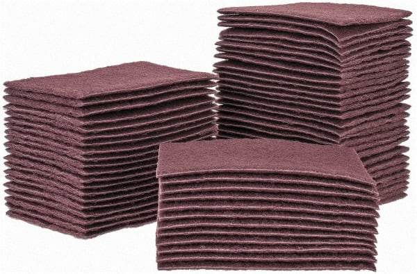 Brite Star - Very Fine Grade, Aluminum Oxide Hand Pad - Maroon, 6" Wide x 9" Long, Nonwoven - Americas Industrial Supply
