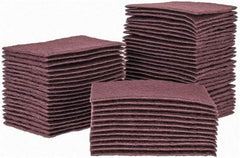 Brite Star - Very Fine Grade, Aluminum Oxide Hand Pad - Maroon, 6" Wide x 9" Long, Nonwoven - Americas Industrial Supply