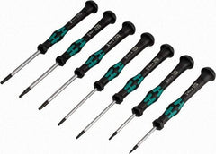Wera - 7 Piece T5 to T15 Micro Handle Torx Driver Set - T5, T6, T7, T8, T9, T10, T15 - Americas Industrial Supply