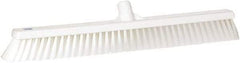 Vikan - 24" Fine Particle Synthetic Push Broom - 2" Bristle Length, Plastic Block, European Threaded Handle Connection - Americas Industrial Supply