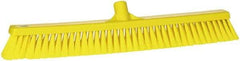 Vikan - 24" Fine Particle Synthetic Push Broom - 2" Bristle Length, Plastic Block, European Threaded Handle Connection - Americas Industrial Supply