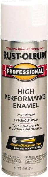 Rust-Oleum - White, Semi Gloss, Rust Proof Enamel Spray Paint - 14 Sq Ft per Can, 15 oz Container, Use on Multipurpose - Americas Industrial Supply