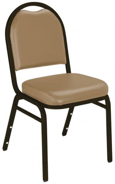 NPS - Vinyl Beige Stacking Chair - Mocha Frame, 17 Inch Wide x 21 Inch Deep x 34 Inch High - Americas Industrial Supply