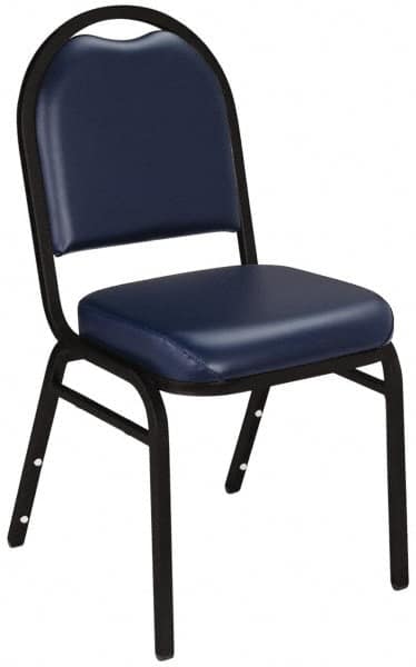 NPS - Vinyl Blue Stacking Chair - Black Frame, 17 Inch Wide x 21 Inch Deep x 34 Inch High - Americas Industrial Supply