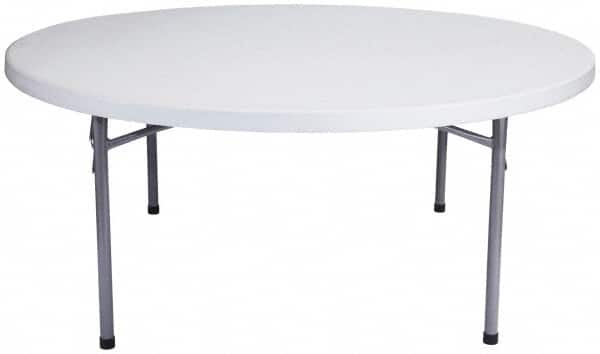 NPS - 29-1/2" High x 71" Diam, Round Folding Table - Speckled Gray - Americas Industrial Supply