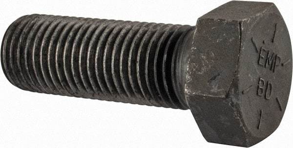 Value Collection - 1-3/4 - 5 UNC, 5" Length Under Head Hex Head Cap Screw - Partially Threaded, Grade 8 Alloy Steel, Uncoated, 2-5/8" Hex - Americas Industrial Supply