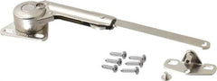 Sugatsune - 8-1/2" OAL x 7/8" Wide, 60 Lb/Inch Capacity, Adjustable Soft Down Stay - Left Side, 5mm Mounting Hole Diam, 100° Max Opening, Nickel Plated Steel & Zinc Alloy - Americas Industrial Supply