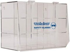 PRO-SAFE - 12 Pair Cabinet with Individual Compartments, Acrylic Safety Goggles Dispenser - 17 Inch Wide x 11-7/8 Inch High x 7-5/8 Inch Deep, Table and Wall Mount - Americas Industrial Supply