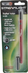 Streamlight - White LED Bulb, Mini Flashlight - Red Aluminum Body, 3 AAAA Alkaline Batteries Included - Americas Industrial Supply