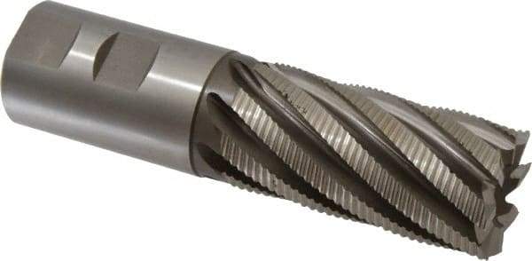 Hertel - 2" Diam, Fine Pitch, 4" LOC, 8 Flute Cobalt Roughing Square End Mill - Uncoated, 7-3/4" OAL, 2" Shank Diam, Single End, 30° Helix - Americas Industrial Supply
