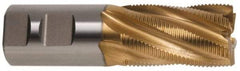 Hertel - 1-1/4" Diam, Fine Pitch, 3" LOC, 6 Flute Cobalt Roughing Square End Mill - TiN Finish, 5-1/2" OAL, 1-1/4" Shank Diam, Single End, 30° Helix - Americas Industrial Supply