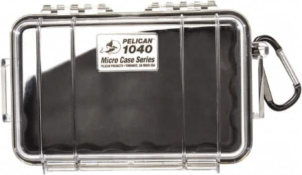 Pelican Products, Inc. - 5-1/16" Wide x 2-1/8" High, Clamshell Hard Case - Clear/Black, Polycarbonate - Americas Industrial Supply