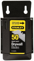 Stanley - 50 Piece Carbon Steel Drywall Utility Blade - 59mm OAL, 0.024" Blade Thickness - Americas Industrial Supply