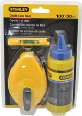 Stanley - 100' Long Chalk Reel, Chalk, Line Level - Blue - Americas Industrial Supply