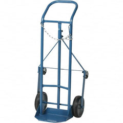 Wesco Industrial Products - 250 Lb Capacity 41-3/4" OAH Tilting Cylinder Hand Truck - Continuous Handle, Steel, Mold-On Rubber Wheels - Americas Industrial Supply