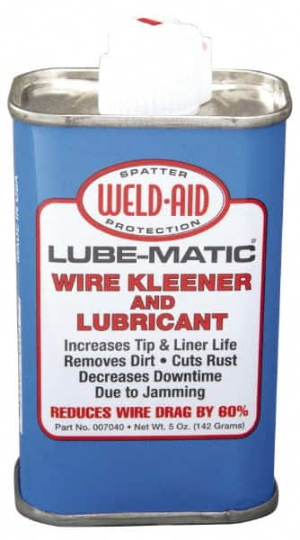 Made in USA - 5 Ounce Container, Lube Matic Wire Cleaner - For Use with All Size MIG Wire - Exact Industrial Supply