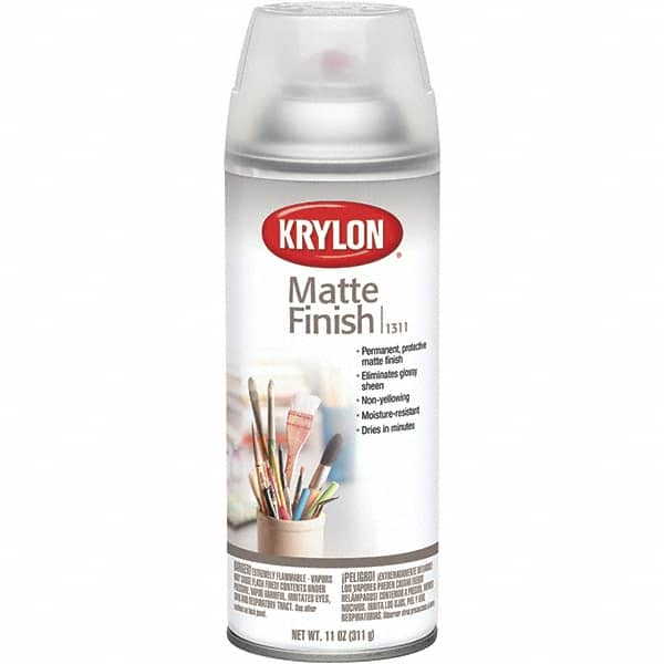 Krylon - Clear, Matte, Acrylic Enamel Spray Paint - 15 to 20 Sq Ft per Can, 16 oz Container - Americas Industrial Supply