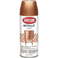 Krylon - Copper (Color), Metallic, Aerosol Spray Paint - 15 to 20 Sq Ft per Can, 16 oz Container - Americas Industrial Supply