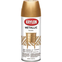 Krylon - Brass (Color), Gloss, Metallic Spray Paint - 12 oz Container - Americas Industrial Supply