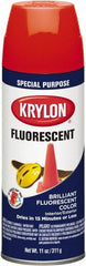 Krylon - Orange Yellow, Fluorescent, Aerosol Spray Paint - 15 to 20 Sq Ft per Can, 12 oz Container - Americas Industrial Supply