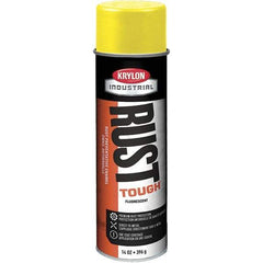 Krylon - Yellow, 15 oz Net Fill, Fluorescent, Acrylic Enamel Spray Paint - 15 to 20 Sq Ft per Can, 20 oz Container - Americas Industrial Supply