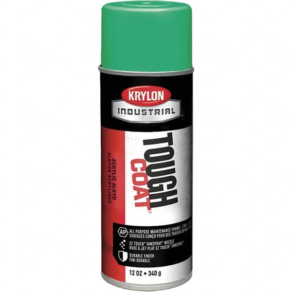 Krylon - OSHA Green, 12 oz Net Fill, High Gloss, Enamel Spray Paint - 20 to 25 Sq Ft per Can, 16 oz Container, Use on Conduits, Ducts, Electrical Equipment, Machinery, Metal, Motors, Pipelines & Marking Areas, Railings, Steel Bars, Tool Boxes, Tools - Americas Industrial Supply