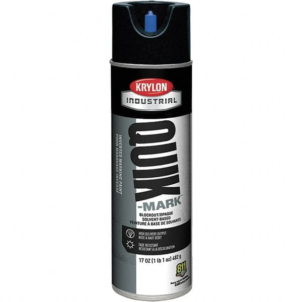 Krylon - 20 fl oz Black Marking Paint - 664' Coverage at 1" Wide, Solvent-Based Formula, 430 gL VOC - Americas Industrial Supply