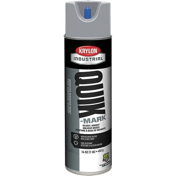 Krylon - 20 fl oz Gray Marking Paint - 50 to 60 Sq Ft Coverage, Solvent-Based Formula - Americas Industrial Supply