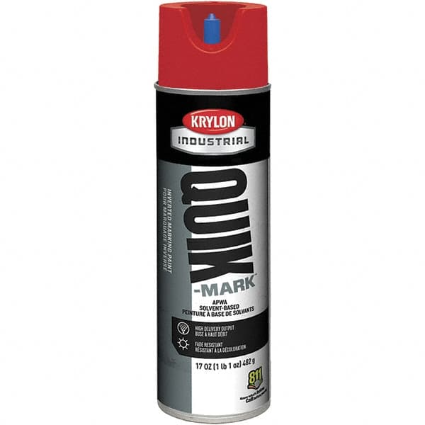 Krylon - 20 fl oz Red Marking Paint - 50 to 60 Sq Ft Coverage, Solvent-Based Formula - Americas Industrial Supply