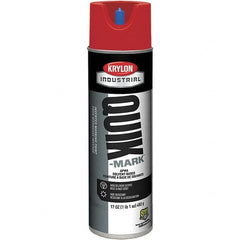 Krylon - 20 fl oz Red Marking Paint - 50 to 60 Sq Ft Coverage, Solvent-Based Formula - Americas Industrial Supply