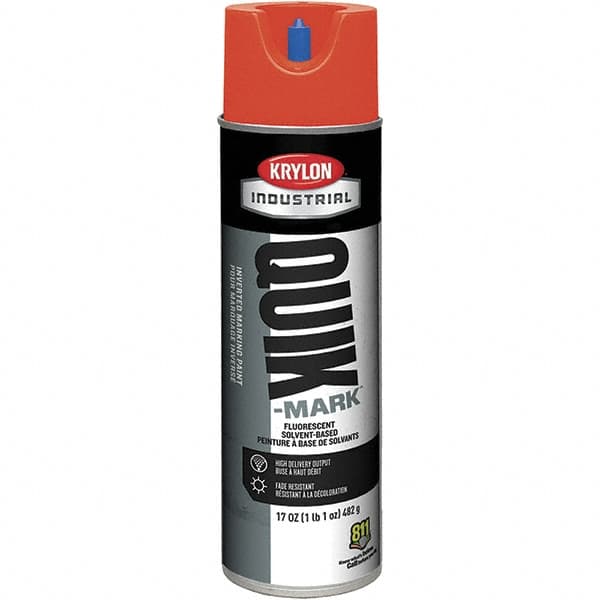 Krylon - 20 fl oz Red Marking Paint - 50 to 60 Sq Ft Coverage, Solvent-Based Formula - Americas Industrial Supply