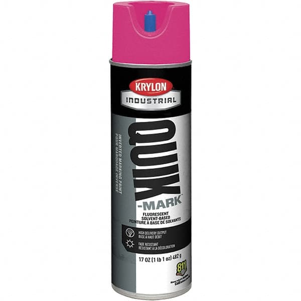 Krylon - 20 fl oz Pink Marking Paint - 50 to 60 Sq Ft Coverage, Solvent-Based Formula - Americas Industrial Supply