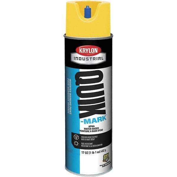 Krylon - 20 fl oz Yellow Marking Paint - 50 to 60 Sq Ft Coverage, Water-Based Formula - Americas Industrial Supply