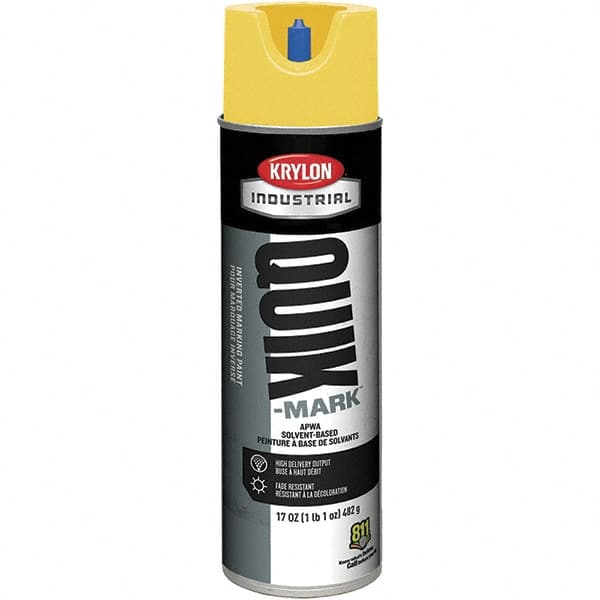 Krylon - 20 fl oz Yellow Marking Paint - 50 to 60 Sq Ft Coverage, Solvent-Based Formula - Americas Industrial Supply